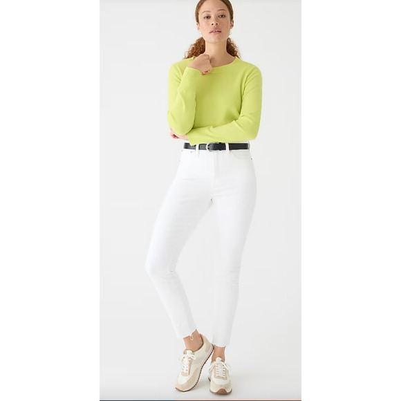 NWT J.Crew Petite 10" Toothpick Jean 25 25P White BQ309 Denim J. Crew Women's - Picture 1 of 4
